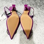 ZARA NWT  Embellished Vinyl Heels Violet formal sling backs Size EU 38 US 7.5 Photo 9