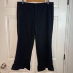 Banana Republic  Logan Crop Dress Pants Women's Size 12 Black Ruffle Hems Viscose Photo 1