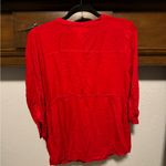 Motherhood Maternity Red Tie Front 3/4 Sleeve Blouse Photo 1