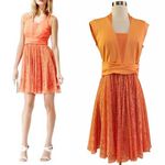 Reiss  Nerissa Dress Apricot Lace Orange Sleeveless Fit & Flare Cocktail 6 NWT Photo 1