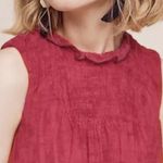 Anthropologie  Deletta Epona Tropical Bird Floral Mock Sleeveless Top Red Photo 5