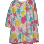 Mud Pie Womens Cover Up Top Size Medium Beach Lake Swimwear Colorful Pastels Photo 0