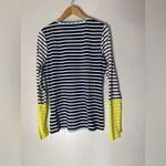 Lands' End  Small Tall‎ Blue White Stripe Long Slim Swim Shirt Rash Guard Photo 2