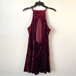 Lulus Lulu’s Dancing Queen Velvet Skater Dress Burgundy M Photo 3