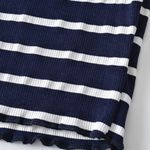 Brandy Melville Navy Striped Off The Shoulder Top Photo 2