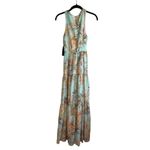 Aidan by Aidan Mattox Halter Neck Tiered Maxi 0 Pastel Dress Green Photo 8