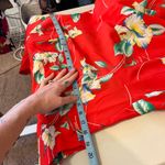 1970s Made in Hawaii Island Fashions Tropical Hawaiian Print Maxi Dress Size 12 Red Photo 6