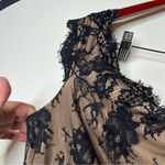 Tadashi Shoji  Black Lace & Nude Off The Shoulder Long Evening Gown Sz. 16 Photo 5