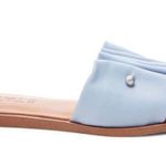 1. State Blue Fann Ruched Leather Slide Sandals, Size 7.5 New in Box Photo 3