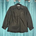Hunter Bell Evangeline Black Casual Designer Popover Blouse Balloon Sleeve Top M Photo 1