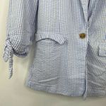 LOGG Blue White‎ Striped One Button Tie Sleeve Blazer Jacket Women's Size 2 Photo 1