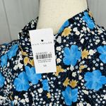 Ann Taylor NWT Blouson Midi Dress Navy Floral Sz 14 Short Sleeve Lined Photo 9