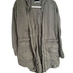 BDG Women’s Sz XS Olive Green Military Utility Jacket Hooded Full Zip Pockets Photo 4