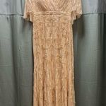 Mac Duggal New 9064 Sequined V Neck Sheath Blush Pink Sleeved Maxi Formal dress Photo 6