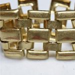 Source Unknown Chunky Retro Dusty Gold Tone Splash Of Brass Box Latch Wide Vintage Bracelet Photo 1