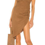 Amanda Uprichard NWT REVOLVE  Janet Midi High Low Brown Dress Scandygirl Feminine Photo 0