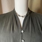 Talbots Vintage Pure Silk Olive Button Front Maxi Dress 18 Photo 4