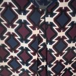 Lush Clothing Lush white navy and burgundy geometric print V-neck shirt dress size small Photo 4