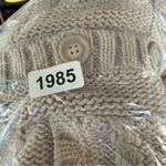 Tan Cardigan Sweater with Textured Knit and Shawl‎ Collar Photo 3