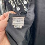 Scala Vintage Festive Dress Whimsigoth Fairy XL Black Silver Silk Sequined Beads Photo 7