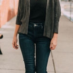 Barefoot Dreams  Brown Ribbed Cozychic Lite Dolman sleeve Shrug Cardigan Photo 0