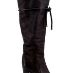 See By Chloe Tall Brown Leather Boots Wool Lined High Heeled Pebbled Size 37.5 Photo 2