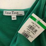 Velvet Torch  Dress A Line Fit & Flare Flutter Sleeve Stretch V Neck Green XS Photo 2