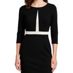 comma, Boat Neck 3/4 Sleeve Black Knee Length Sheath Dress size 34 (US 4) Photo 0