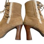Mudd Y2K Jarmon Suede and Faux Fur High Ankle Boots Funky Heel, Sz 6 Photo 9