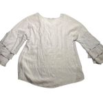 Unique spectrum Cream Ruffled Blouse w/Tiered Sleeves | Fairy-Style Cottage Core Photo 6