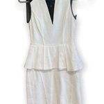 ABS Allen Schwartz ABS by Allen Schwartz Mini Dress White Black Lace Peplum Cocktail Dress XS Photo 0