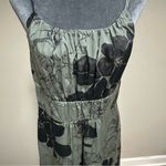 barney's new york  Taste Luxury Humor Green Grey Bold Floral Print Dress Silk 4 Photo 1