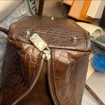 Furla Dark Brown Crocodile-Embossed Shoulder Bag Photo 8