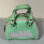 Von Dutch Mint Green Pink Mini Bowling Bag Purse Handbag Pocketbook Satchel 💚🩷 Photo 2