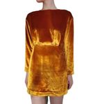 & Other Stories & Other Stories Golden Yellow Velvet Mini Dress Open Back Size 4 Photo 3