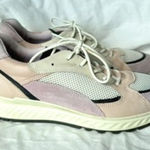 Ecco Women's Size 40 Pink Purple White Leather Mesh Casual Sneaker Comfort Photo 0