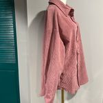 Mauve corduroy oversized tortoise button up top Photo 2