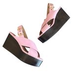 Marni Women’s Pink Leather Open Toe Platform Wedge Sandals Heels Size 40 Photo 5