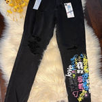 Tinseltown  Hi rise The Mom Jean graffiti raw hem sz 11 Photo 0