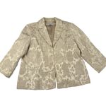 Chico's  Blazer Jacket Floral Jacquard Gold Women's Size Large Lightweight Career Photo 1