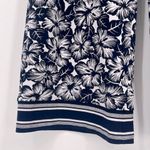 Michael Kors Floral Wide Leg Pants Blue White Hibiscus Size Large Photo 4