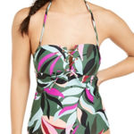 Hula Honey  OLIVE Tropics Print Tankini Swim Top Photo 0