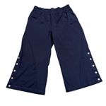 Aerie  Navy Blue Wide Leg Side Snap Cropped Coulotte Sailor Pants Size Medium Photo 2