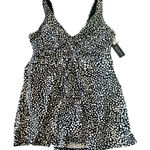Island Escapes Dot Print Swim Dress Black Size 16W Photo 0