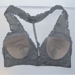 PINK - Victoria's Secret Victoria’s Secret PINK VS Lace Halter T-Strap Bralette w Logo Band Gray S Small Photo 7