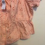 American Eagle  Pink Eyelet Puff Sleeve Peplum Top XL Cottagecore Photo 7