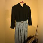 Eliza J NWT  Women Black Plaid Gingham Colorblock Wide leg Jumpsuit 6 Photo 1