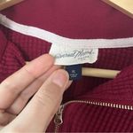 Universal Threads 🦋 Universal Thread Red Waffle Knit Collared Quarter Zip Cropped Sweater XL Photo 1