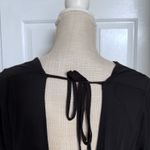 Haute Hippie Black Long Sleeve Modal Dress L Cowl Neck Tie Waist Open Back New Photo 6