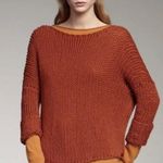 Vince Chunky Knit Loose Fit Wool Long Sleeve Pullover Sweater Top Burnt Orange Photo 0